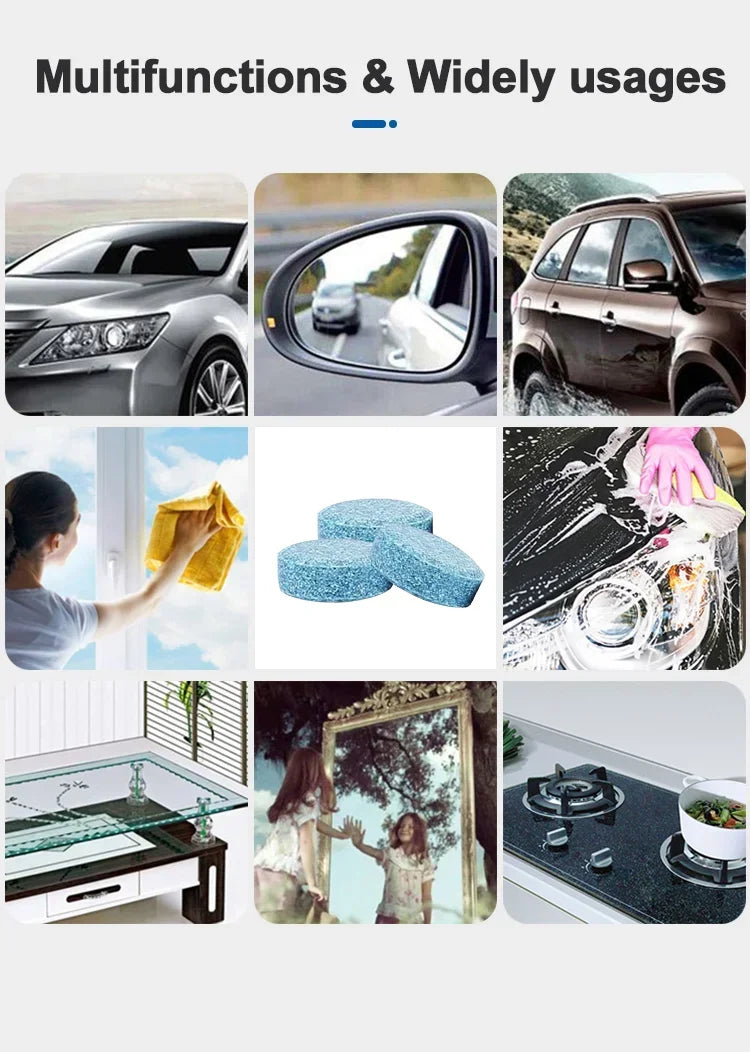 Solid Cleaner Car Windscreen Cleaner Effervescent Tablet Auto Wiper Glass Solid Cleaning Concentrated Tablets Detergent "