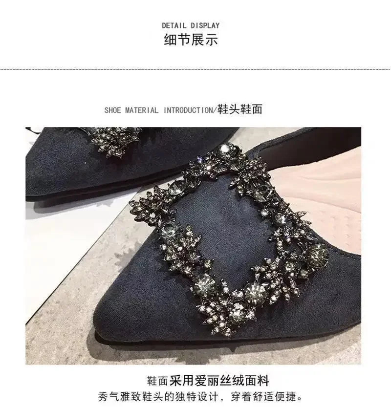 Flat Single Shoes Women's 2024 Loafers Fashion Ladies Comfortable Luxury Rhinestone Brand Shoes Black Woman Autumn Summer